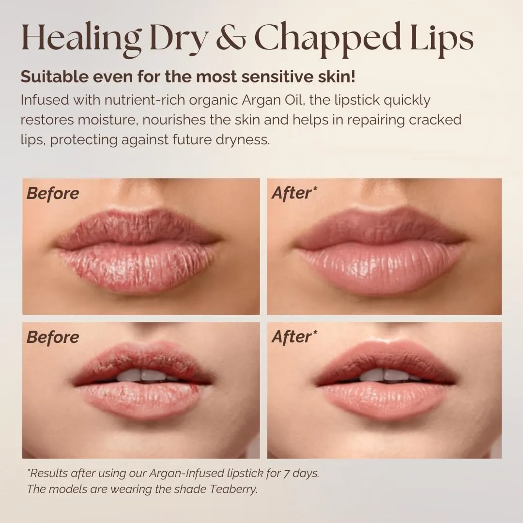 𝗘𝘀𝘀𝗲𝗻𝗰𝗲 𝗼𝗳 𝗔𝗿𝗴𝗮𝗻 Deep Moisturizing Pink Lipstick, Long Lasting Lipstick & Lip Care with Pure Organic Argan Oil, Shea Butter, Jojoba Oil & Aloe Vera Hydrating Lipstick, Precious Pink
