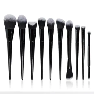 10 Pieces of Makeup Brush Set Full Set of Black Powder Eye Shadow Brush Beauty Tools