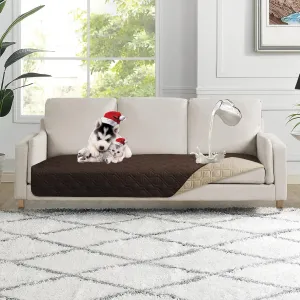 100% Waterproof Dog Bed Cover 30x70 inch Reversible Reusable Camping Mat for Kids/Pet/Dog/Cat Washable Geometric Embroidery Blanket Patchwork Brown Beige