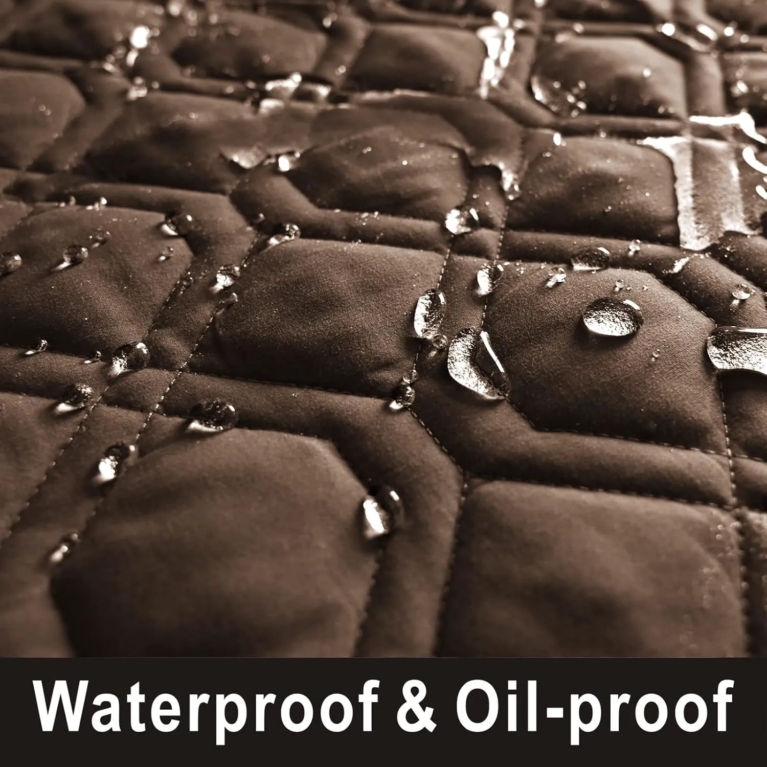 100% Waterproof Dog Bed Cover 30x70 inch Reversible Reusable Camping Mat for Kids/Pet/Dog/Cat Washable Geometric Embroidery Blanket Patchwork Brown Beige