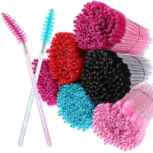 1000 Pieces Disposable Mascara Wands Bulk Lash Spoolies Eyelash Brush Spoolies for Eyebrow Eye Lash Extension- Colorful