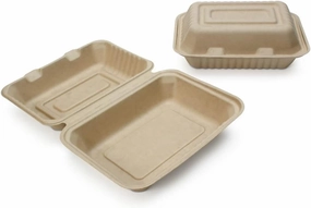 100% Compostable Disposable Food Containers with Lids [9”X6” 500 Pack] Eco-Friendly Take-Out TO-GO Containers, Heavy-Duty, Biodegradable, Unbleached by Earth's Natural Alternative