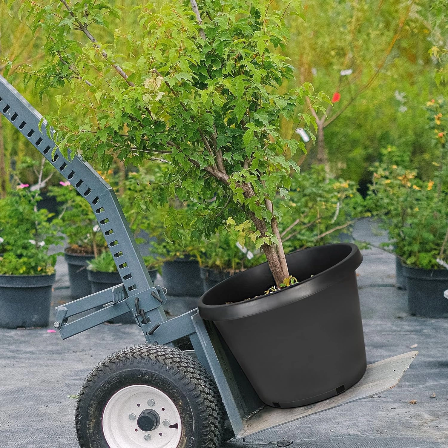 10 Pack Planter Nursery Pots 12.7 Gallon Pots for Plants, Bulk Plastic Flower Pots, Round Black Grower Pots with Drainage Hole for Nursery Garden