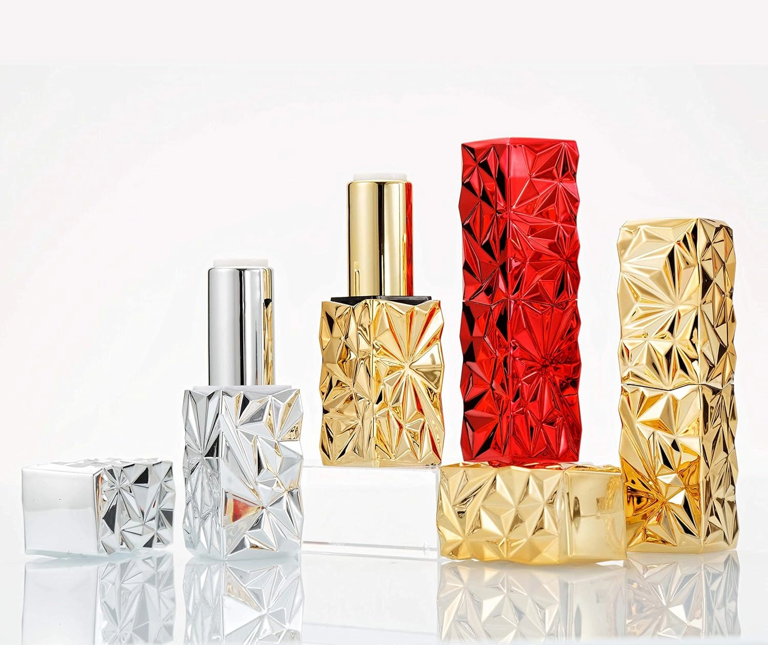 10pcs Gold Empty Lipstick Tubes, 12.1mm Inner Diameter, Portable, Reusable, Lipstick/Lip Balm Storage, Travel