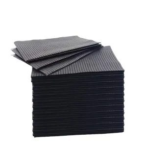 125 Pack 13x 18 Black Dental Bibs Disposable Set, 3 Ply Soft and Waterproof Tattoo Bib Sheet, Disposable Nail Mats for Both Men and Women Who Need Dental Treatmen