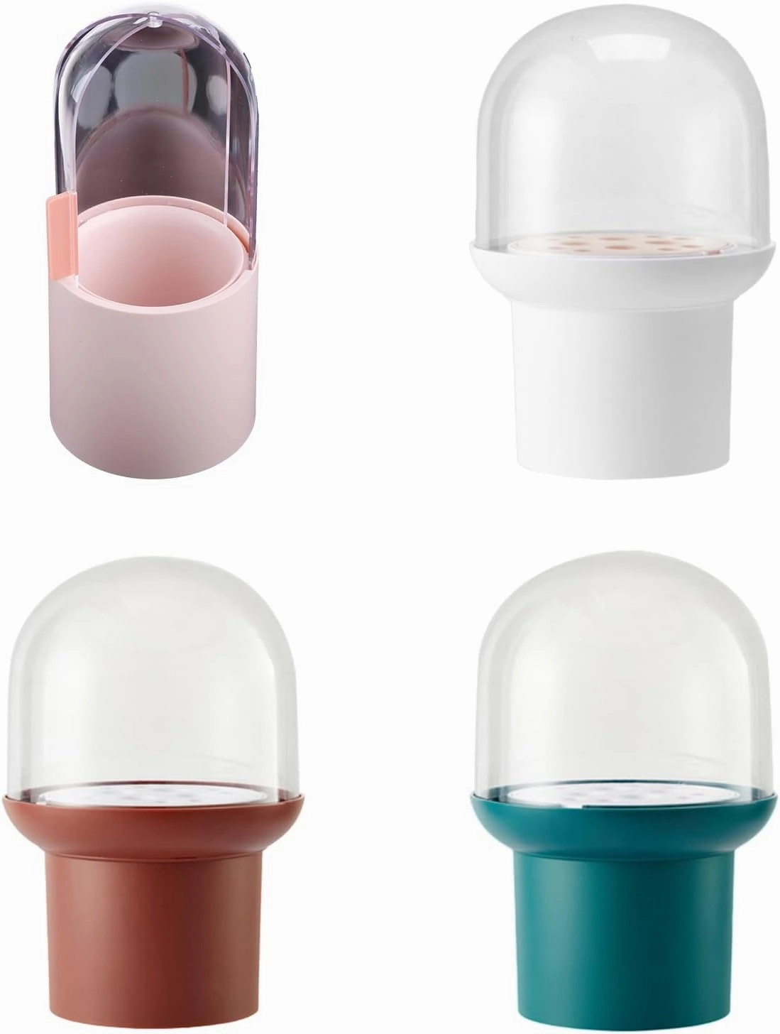 12 Holes Makeup Brush Holder Cosmetics Brushes Storage Box With Lid Polish Eyeliner Container Lipstick Pencil, Green