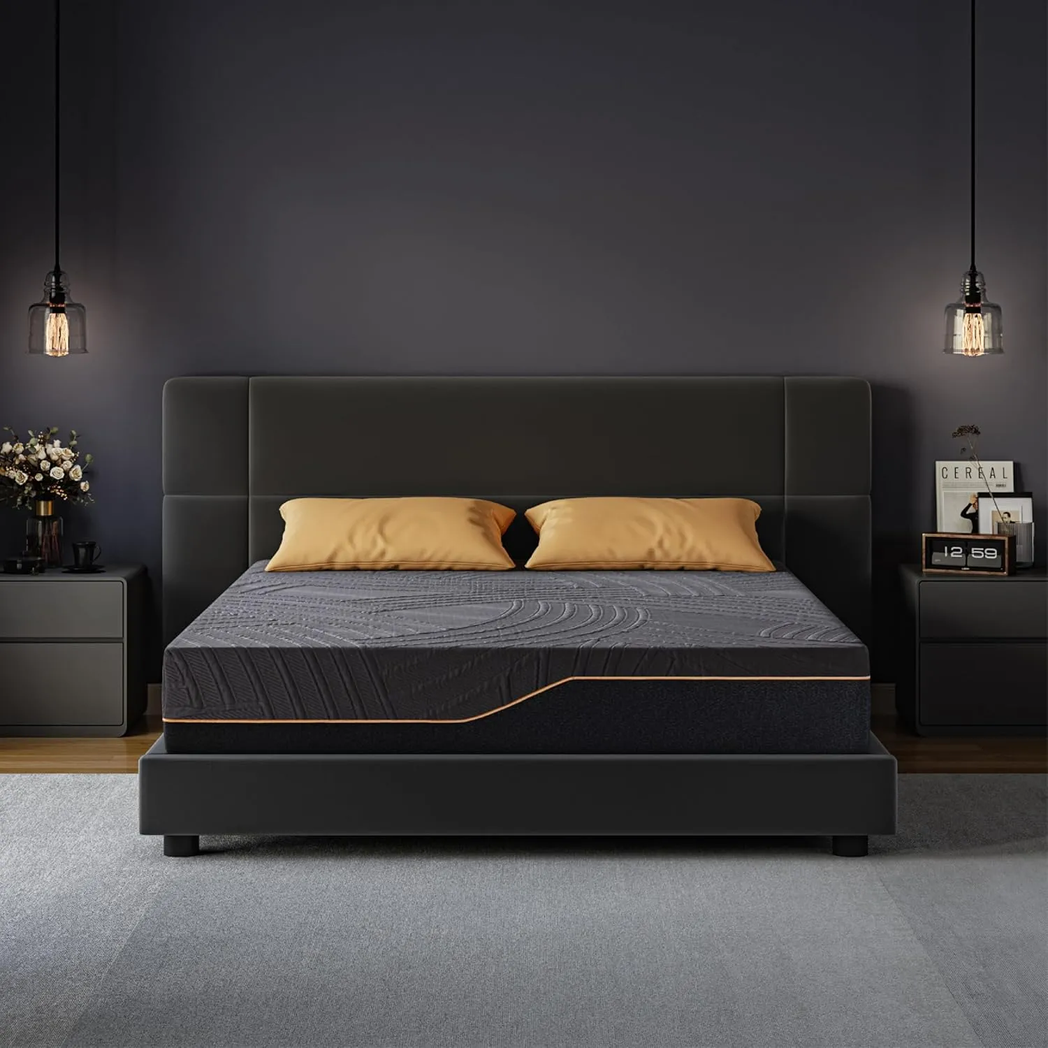 14 Inch King Size Memory Foam Mattress in a Box, Copper-Infused Aerofusion Foam & Cooling Fabric Cover, Firm King Mattress, Fiberglass-Free, CertiPUR-US Certified, 76”x80”x14”