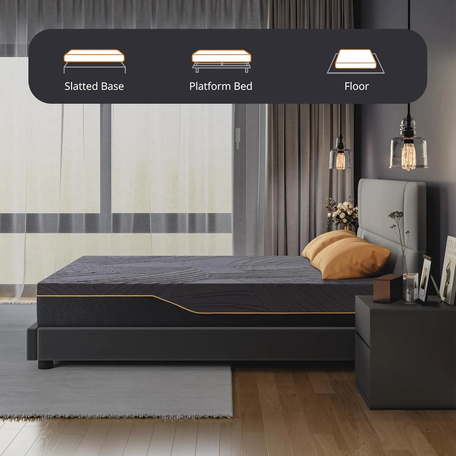 14 Inch King Size Memory Foam Mattress in a Box, Copper-Infused Aerofusion Foam & Cooling Fabric Cover, Firm King Mattress, Fiberglass-Free, CertiPUR-US Certified, 76”x80”x14”