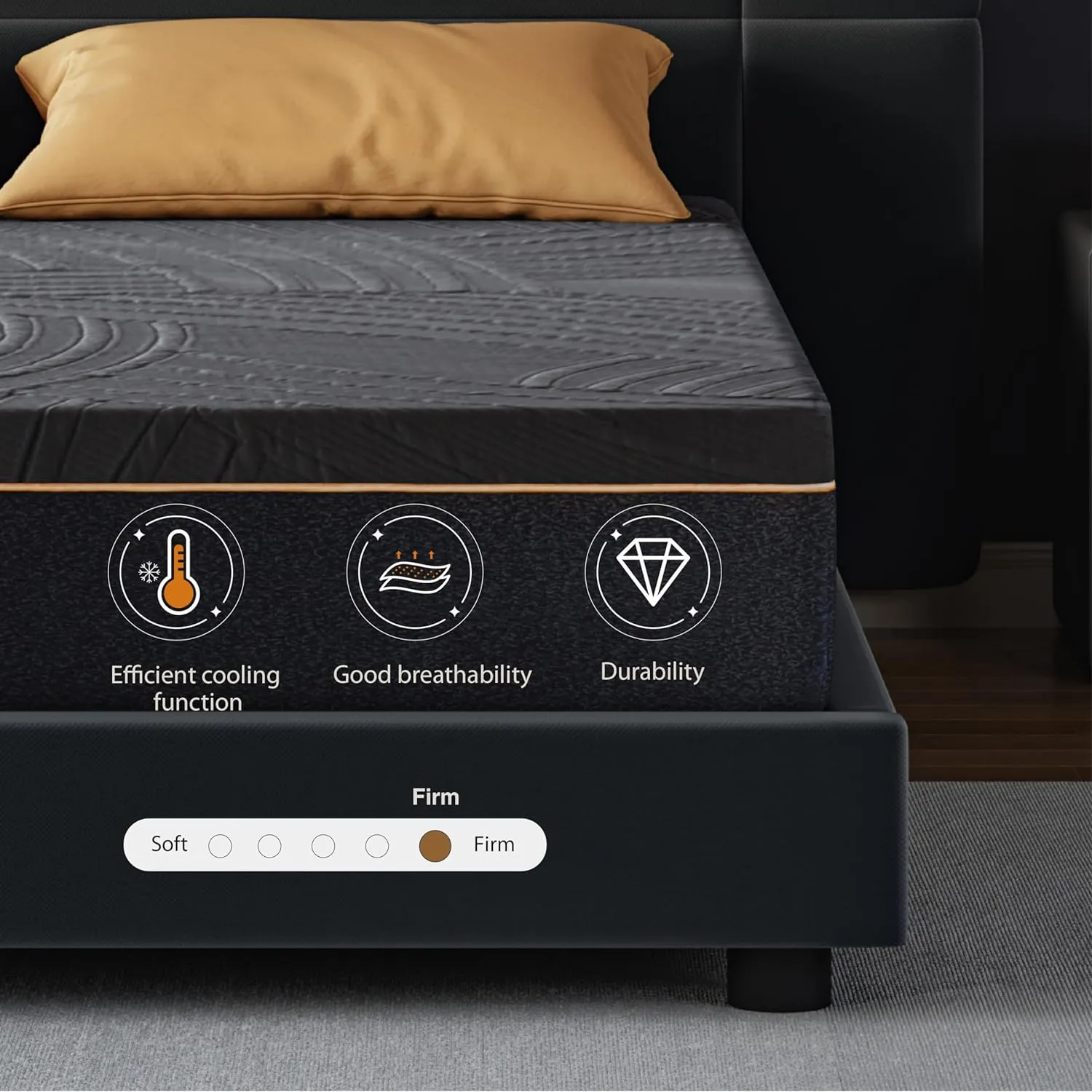 14 Inch King Size Memory Foam Mattress in a Box, Copper-Infused Aerofusion Foam & Cooling Fabric Cover, Firm King Mattress, Fiberglass-Free, CertiPUR-US Certified, 76”x80”x14”