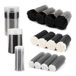 1500 Pcs Eyelash Extension Supplies Kit, 500 Spoolies Mascara Wands 500 Lip Brushes 500 Micro Swabs Black, Disposable Eyelash Brushes Makeup Applicator Tool with 3 Reusable Containers