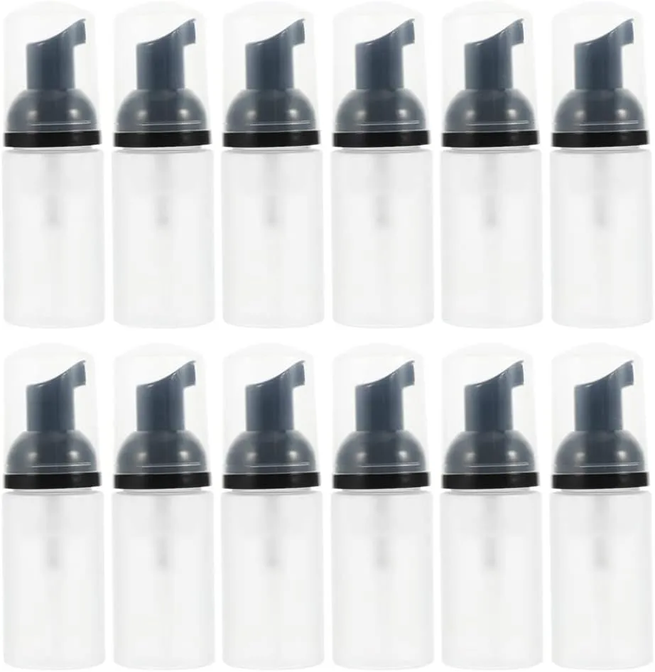 15Pcs Foam Dispenser Bottle Foaming Pump Bottle Empty Foam Liquid Bottle Refillable Foam Dispenser Plastic Press Bottles for Body Lotion Travel Shampoo 50ml Lash Wash