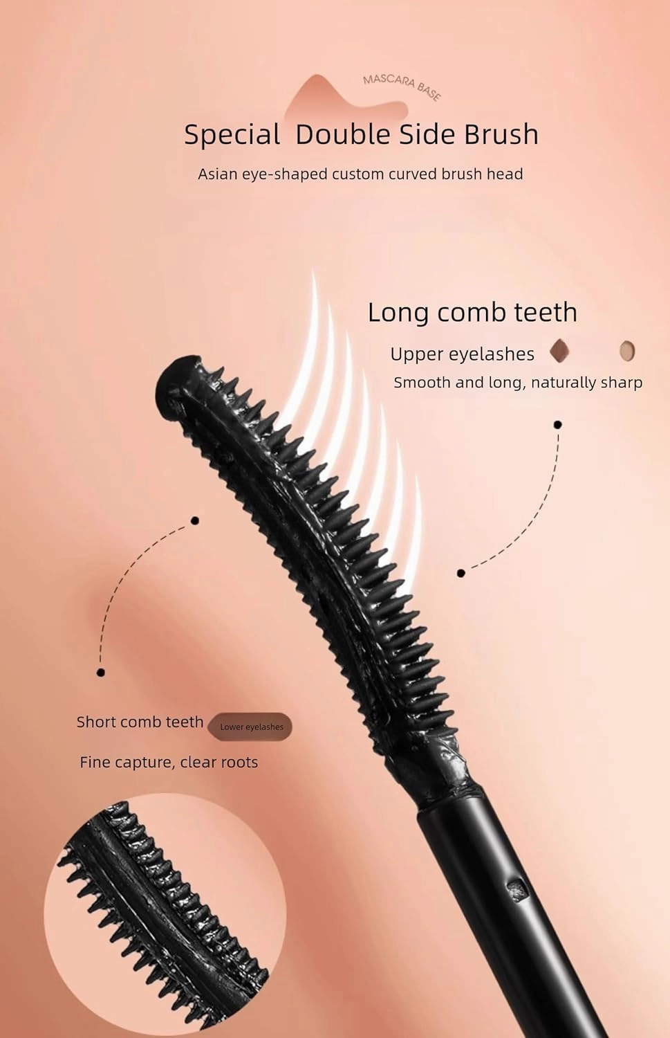 1 PC Ukiss Mascara Primer Long Lasting Curling Lengthening Fix Mascara, Smudge Proof Water Proof Mascara Base Holds All Day Long (02# Brown, 5g)