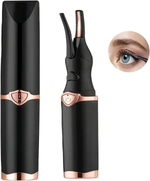 2025 New Heated Eyelash Curler,Mini Electric Eyelash Curler,Portable USB lash Eyelash Curler Heat,Electric Eyelash Curler,Eyelash Makeup Tools for Women Girls Beauty Enthusiasts (Black)