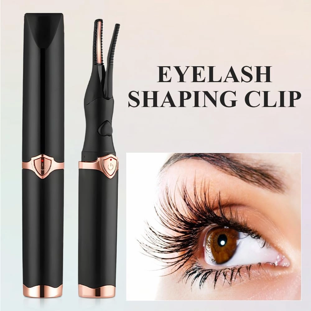 2025 Rechargeable Heated Eyelash Curler - Quick Heating, Instant Glam - USB Cable (Black White)
