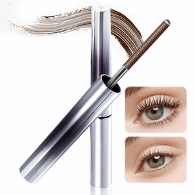2025 Upgraded 3D Curling Eyelash Iron Mascara, Waterproof Long Lasting Lash Extensions Mascaras, Washable Metal Mascara, Curl-Enhancing Mascaras (Brown*2, 1.76Fl Oz)