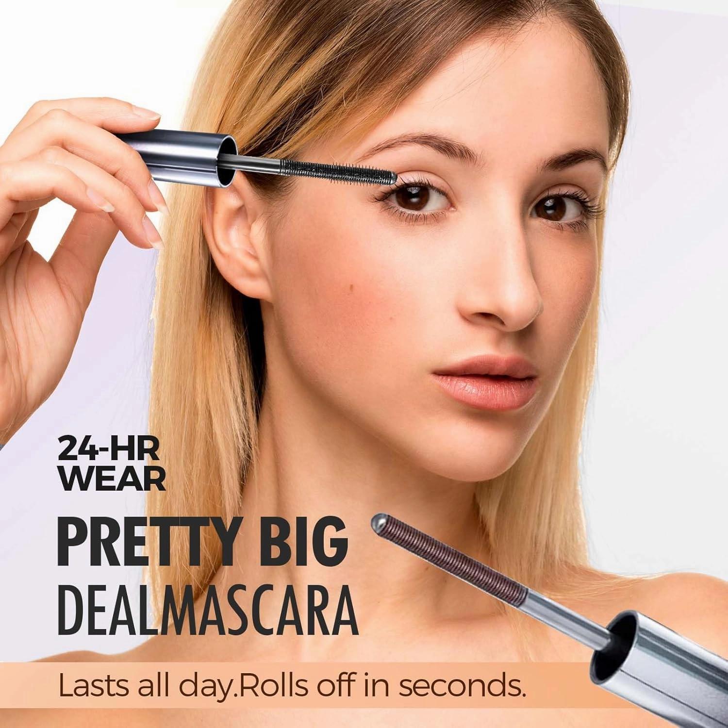 2025 Upgraded Iron Wand Mascara, 3D Curling Eyelash Iron Mascara, Waterproof, Non-smudging, Long Lasting Thrive Mascaras Thick Lash Extensions (Black Brown, Regular)