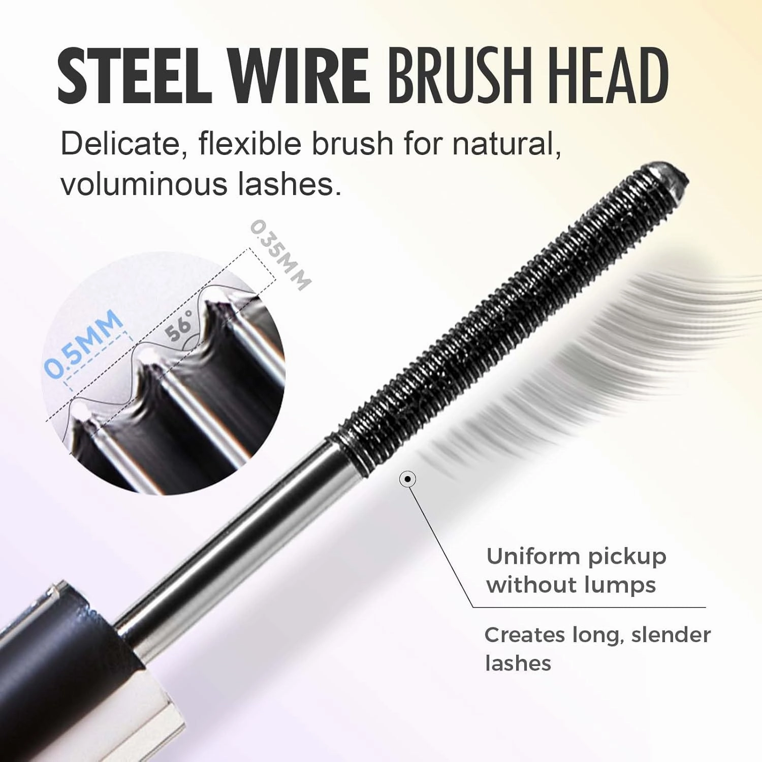 2025 Upgraded Iron Wand Mascara, 3D Curling Eyelash Iron Mascara, Waterproof, Non-smudging, Long Lasting Thrive Mascaras Thick Lash Extensions (Black Brown, Regular)