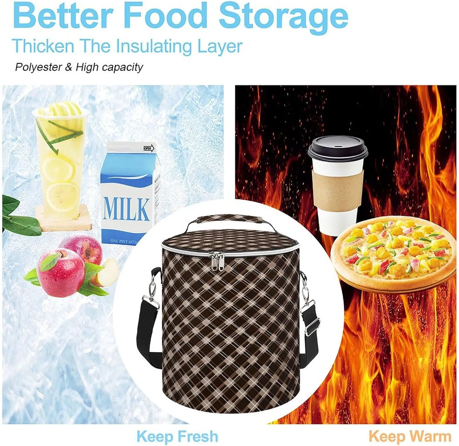 24 Cans Collapsible Soft Cooler Bag,Brown And White Large Leakproof Camping Cooler,Portable Travel Cooler for Picnic, Camping, Beach, Trip