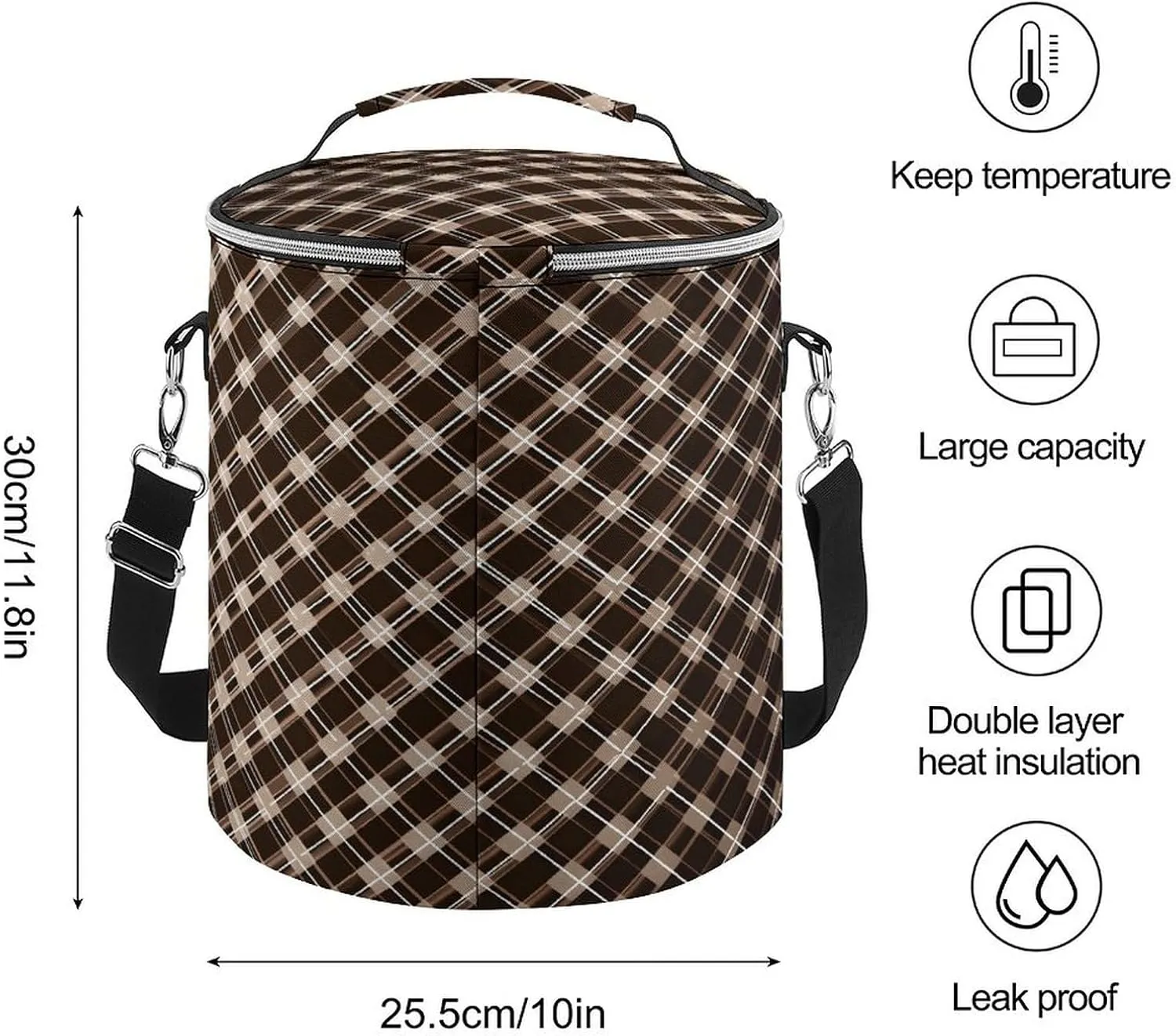 24 Cans Collapsible Soft Cooler Bag,Brown And White Large Leakproof Camping Cooler,Portable Travel Cooler for Picnic, Camping, Beach, Trip