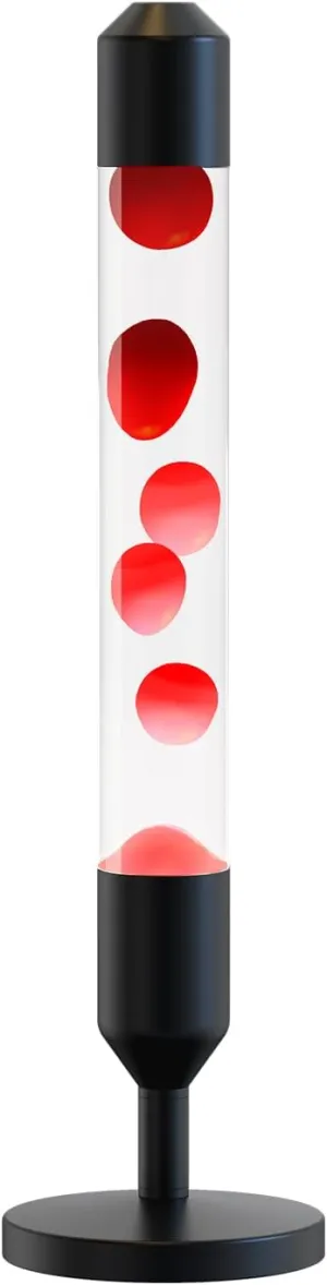 24.4-Inch Relaxing Liquid Motion Lamps,Magma Lamps, Home Decor Living Room Office Bedroom Lamp (Red Wax White Water/Black)