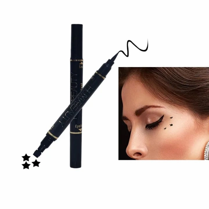 2 in 1 Double-Ended Waterproof Liquid Eyeliner   Seal (Black)