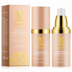 2 Pack Foundation 4 in 1, Medium Color Changing Foundation, Liquid Foundations Protect from Sun with SPF50 for Gym, Sports, Dancing, 1.05 fl.oz