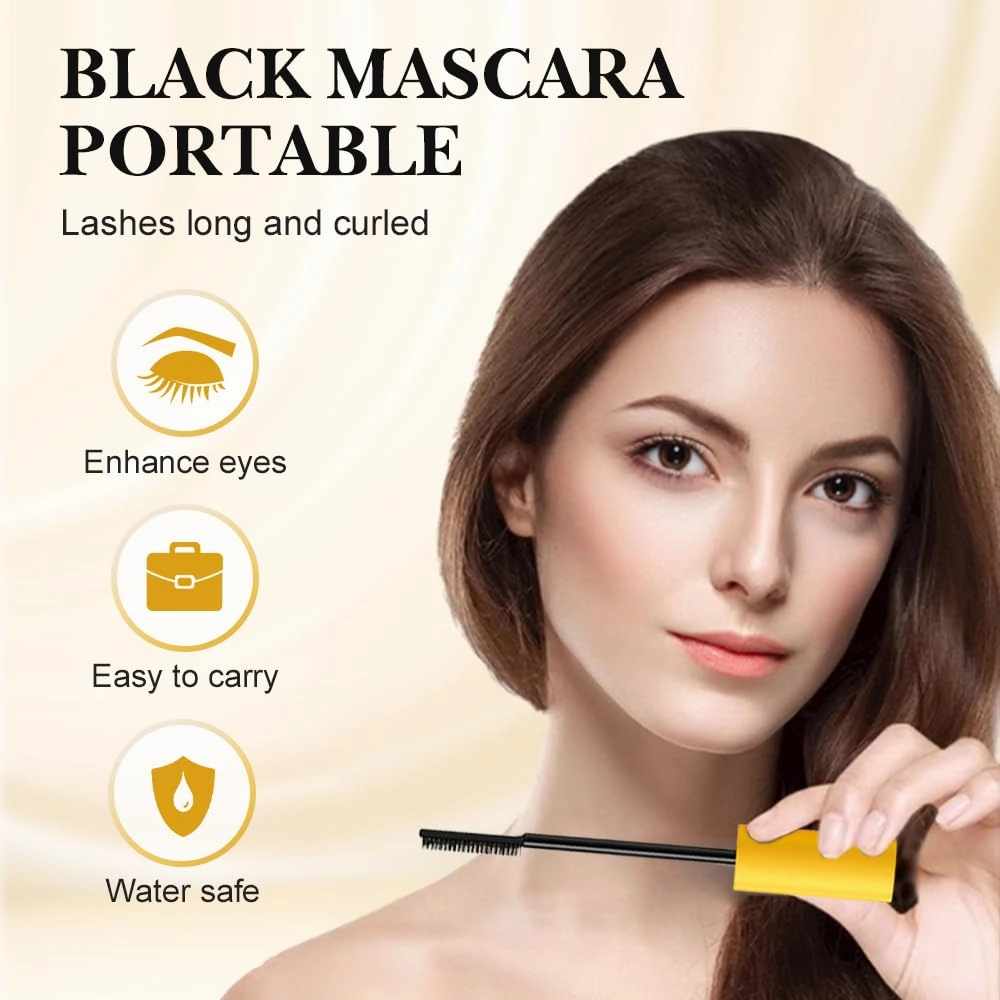 2 PCS Waterproof Black Tubing Mascara for Lash Makeup, Smudge-proof Mascara Volume and Length Formula for Bold, Separated Lashes, Long-lasting Well-Defined Lashes (Black)