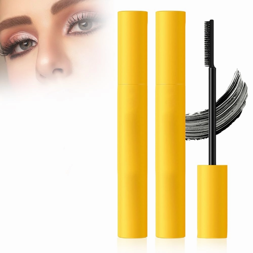 2 PCS Waterproof Black Tubing Mascara for Lash Makeup, Smudge-proof Mascara Volume and Length Formula for Bold, Separated Lashes, Long-lasting Well-Defined Lashes (Black)