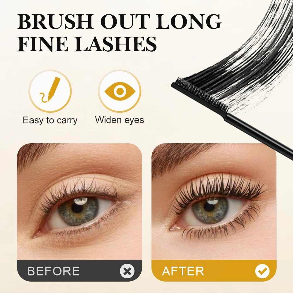 2 PCS Waterproof Black Tubing Mascara for Lash Makeup, Smudge-proof Mascara Volume and Length Formula for Bold, Separated Lashes, Long-lasting Well-Defined Lashes (Black)