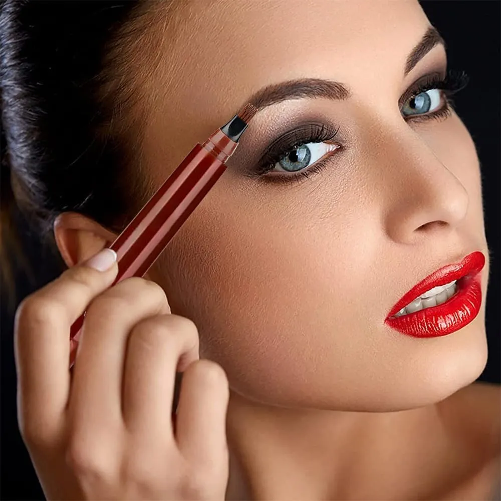 2Pc Microblading Eyebrow Pencil, Magic Eyebrow Tattoo Pencil 4 Fork Tip, Create Natural Hair-Like Brows, Waterproof Brow Pencil with Micro-Fork Tip (Brown-2pcs)