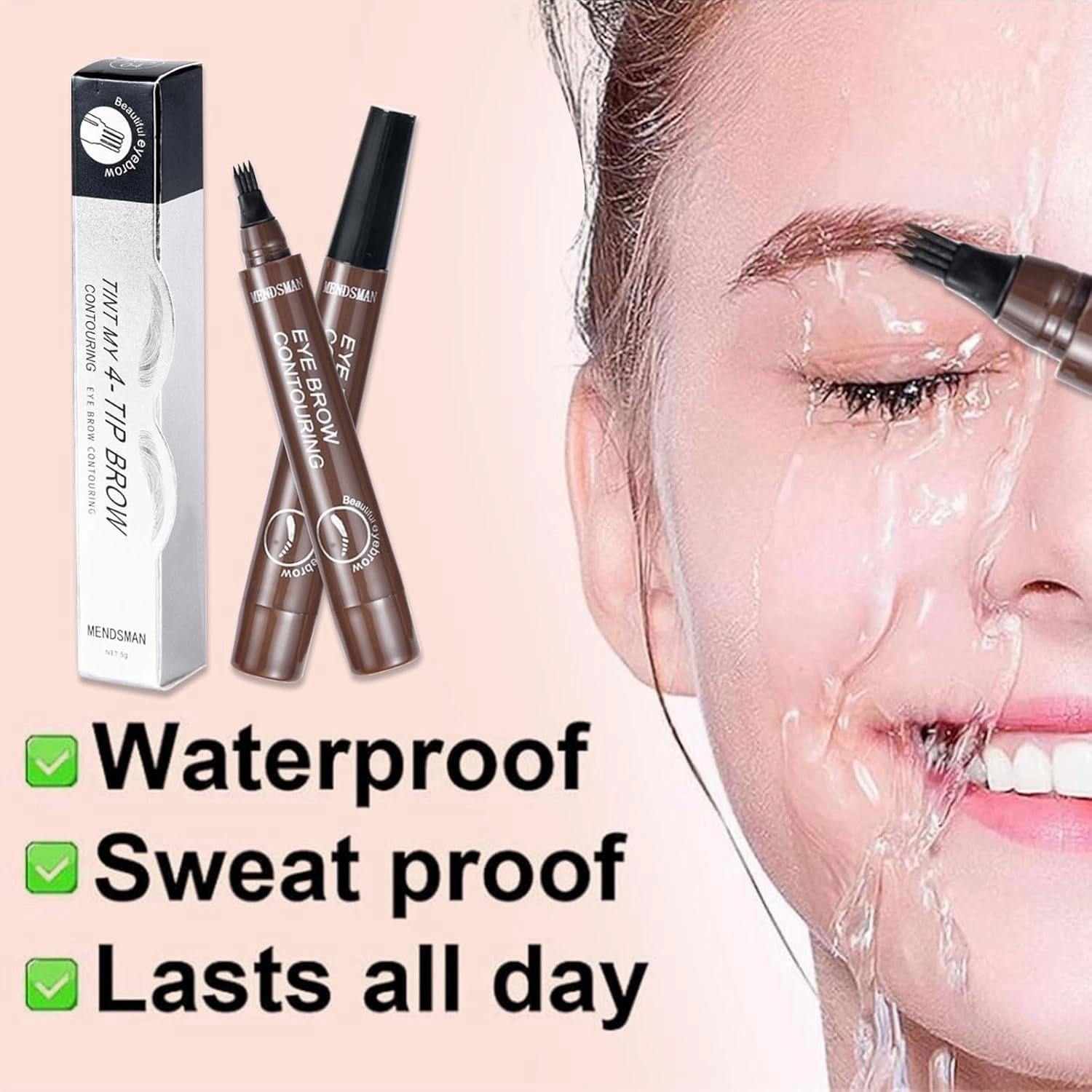2PC Microblading Eyebrow Pen,Waterproof Microblading Eyebrow Pencil,2025 New Natural Fine Stroke Eyebrow Pen,4-Tip Magic Waterproof Brow Pencil with Micro-Fork Tip(Dark Brown Red)