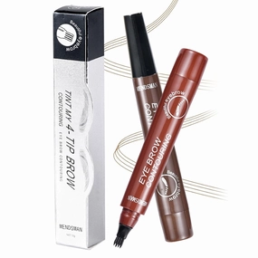 2PC Microblading Eyebrow Pen,Waterproof Microblading Eyebrow Pencil,2025 New Natural Fine Stroke Eyebrow Pen,4-Tip Magic Waterproof Brow Pencil with Micro-Fork Tip(Dark Brown Red)