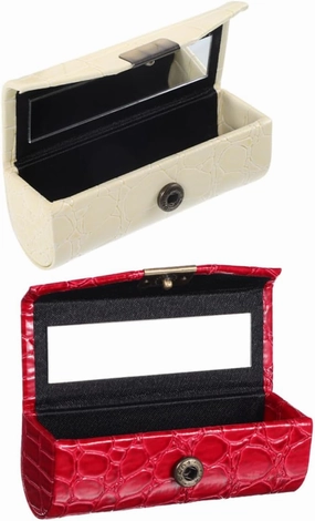2pcs Lipstick Case with Mirror Portable Lipstick Holder Lip Gloss Box Snap Button Design for Secure Storage for Travel and -ups Women