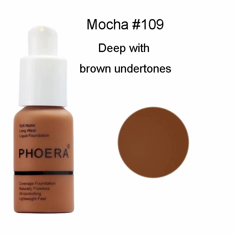 30ml PHOERA Liquid Foundation Oil-control Concealer Cream Hydrating Long Lasting Hydrating Makeup Foundation
