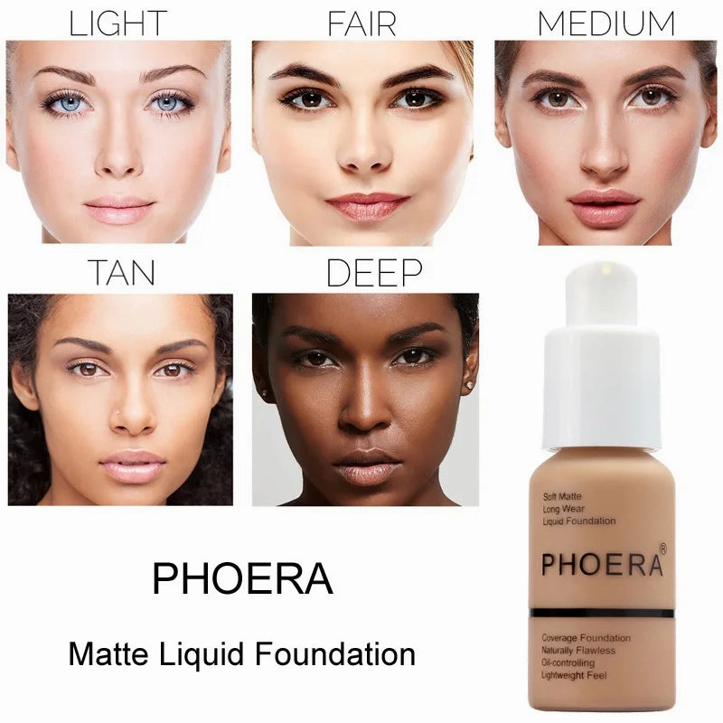 30ml PHOERA Liquid Foundation Oil-control Concealer Cream Hydrating Long Lasting Hydrating Makeup Foundation