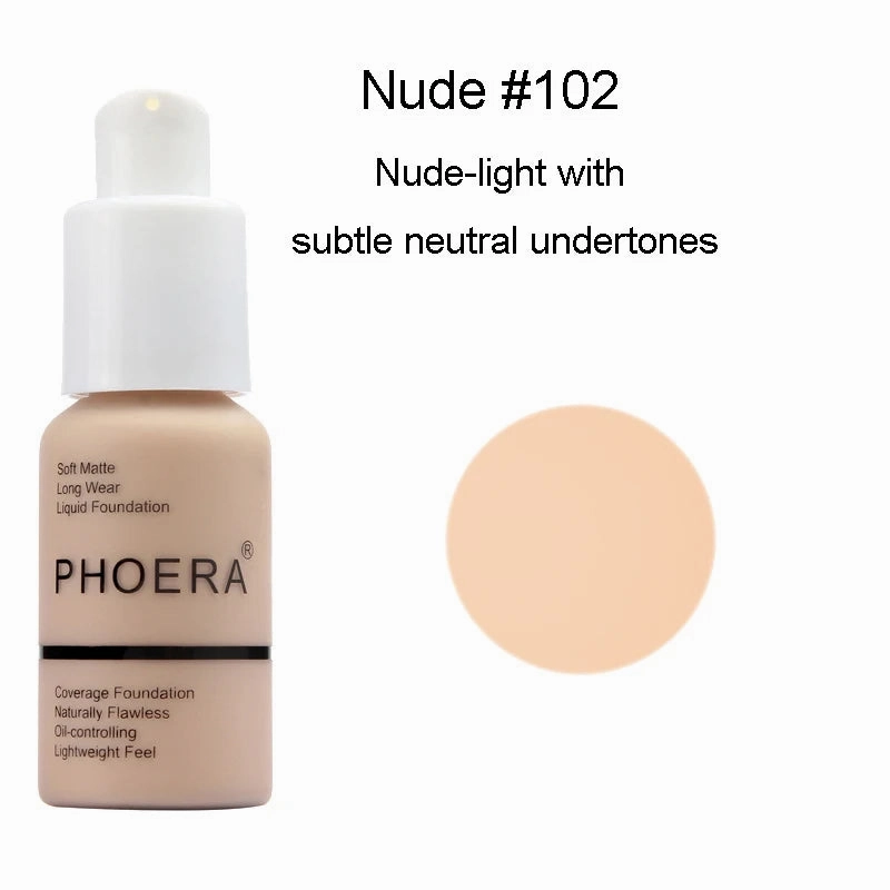30ml PHOERA Liquid Foundation Oil-control Concealer Cream Hydrating Long Lasting Hydrating Makeup Foundation