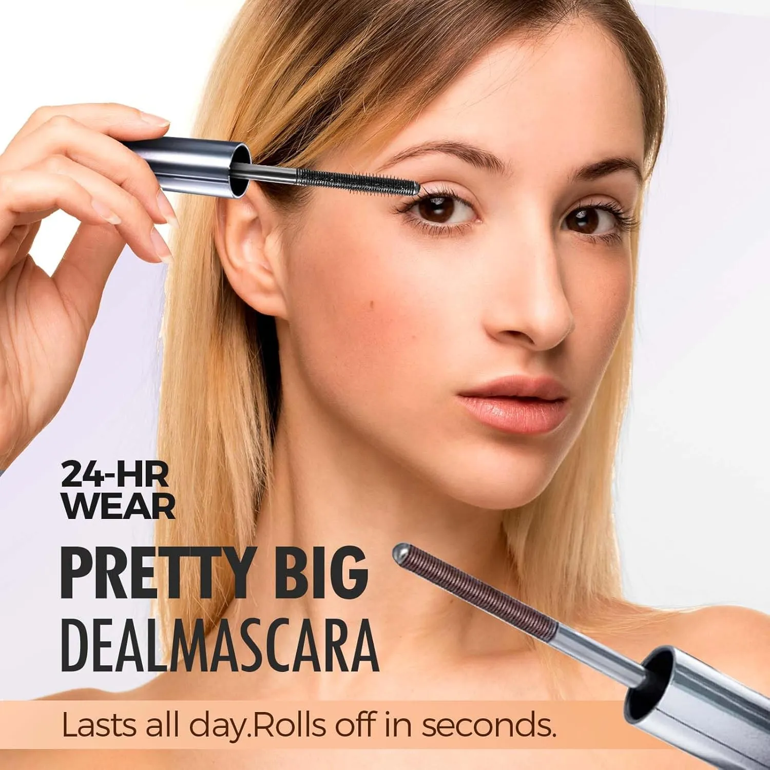 3D Curling Eyelash Iron Mascara, 2025 New Metal Tubing Mascara Black & Brown for Lash Makeup,Waterproof Long Lasting Lash Extensions Magic Mascaras (Black Brown, One Size)