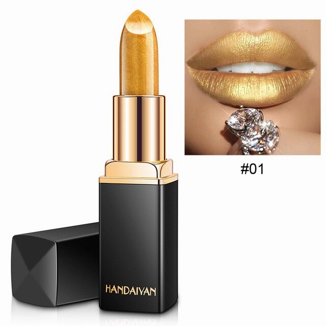 3D Diamond Glitter Lipstick Waterproof Long Lasting Pigment Pink Mermaid Shimmer Korean Lipstick Lips Beauty Cosmetics