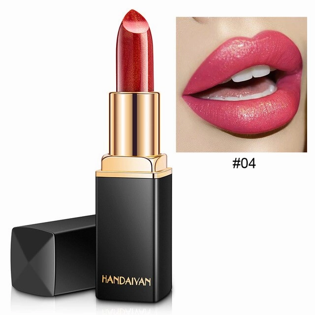 3D Diamond Glitter Lipstick Waterproof Long Lasting Pigment Pink Mermaid Shimmer Korean Lipstick Lips Beauty Cosmetics
