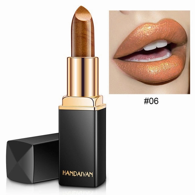 3D Diamond Glitter Lipstick Waterproof Long Lasting Pigment Pink Mermaid Shimmer Korean Lipstick Lips Beauty Cosmetics