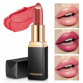 3D Diamond Glitter Lipstick Waterproof Long Lasting Pigment Pink Mermaid Shimmer Korean Lipstick Lips Beauty Cosmetics