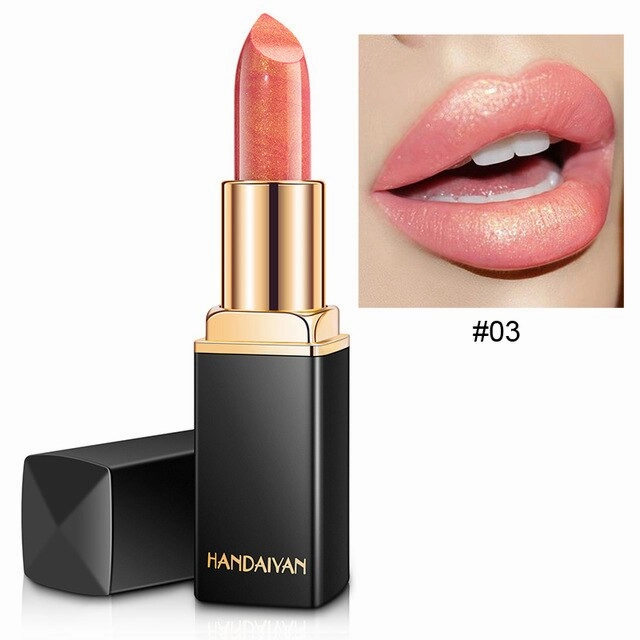 3D Diamond Glitter Lipstick Waterproof Long Lasting Pigment Pink Mermaid Shimmer Korean Lipstick Lips Beauty Cosmetics