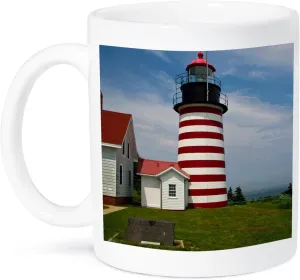 3dRose mug_90625_1 West Quoddy Head Lighthouse State Park, Maine Us20 Cha0034 Chuck Haney Ceramic Mug, 11-Ounce