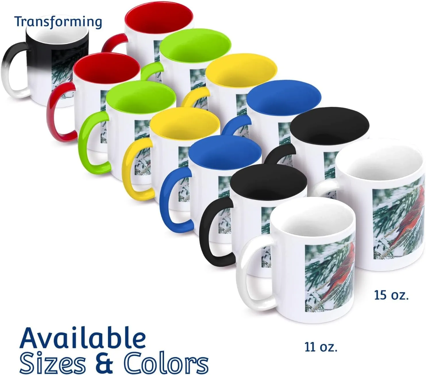 3dRose Wa, Seattle, Qwest Field and Elliott Bay Jamie and Judy Wild Two Tone Mug, 11 oz, Black/White