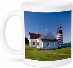 3dRose West Quoddy Head Lighthouse, Lubec, Maine-US20 JMO1278-Jerry And Marcy Monkman Ceramic Mug, 11 oz, White