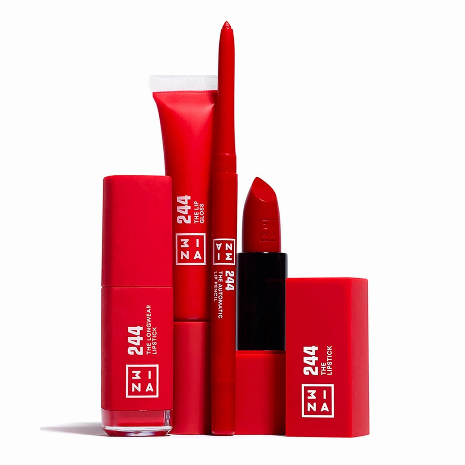 3Ina MAKEUP - Vegan - Cruelty Free - The Lip Gloss 244 - Red Lip Gloss - Mirror-effect - Glossy Look - Creamy Texture - Highly Pigmented - Lip Gloss with wand
