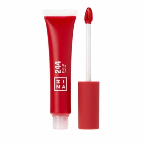 3Ina MAKEUP - Vegan - Cruelty Free - The Lip Gloss 244 - Red Lip Gloss - Mirror-effect - Glossy Look - Creamy Texture - Highly Pigmented - Lip Gloss with wand