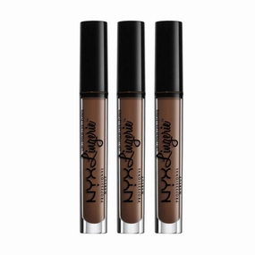 3x NYX Lip Lingerie Liquid Lipstick 4ml Teddy LIPLI10 deep tan brown
