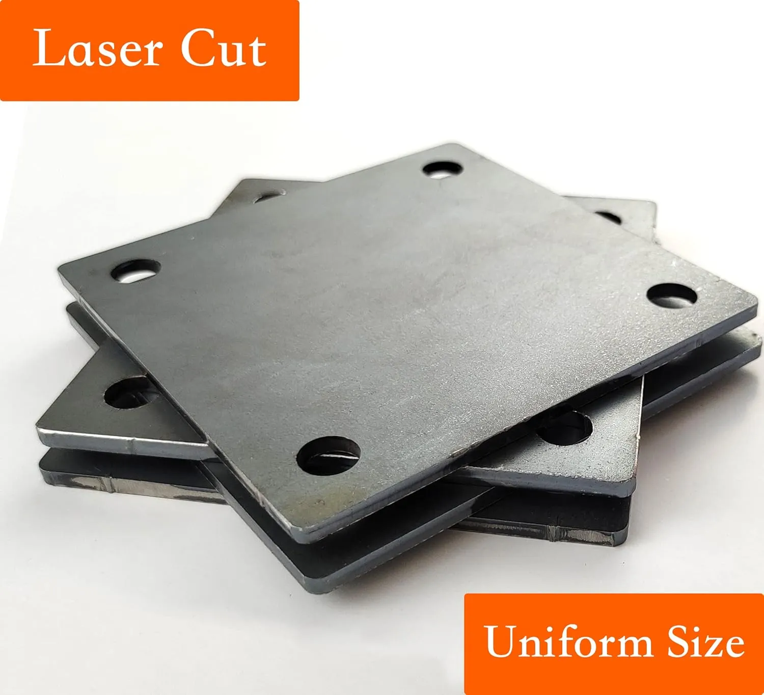 4-inch Steel Plate with Holes. 4 PCS 4"x4"Steel Plate Made from Premium 9 Gauge A36 Hot Rolled Mild Steel. Laser Cut Metal Plate with Smooth Edges. Weldable & Paintable Steel Plates.
