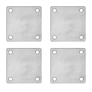 4 Pcs A36 Steel Plates, 4"x4", Hot Rolled, Laser Cut, Weldable & Paintable, Ideal for Industrial & DIY Projects
